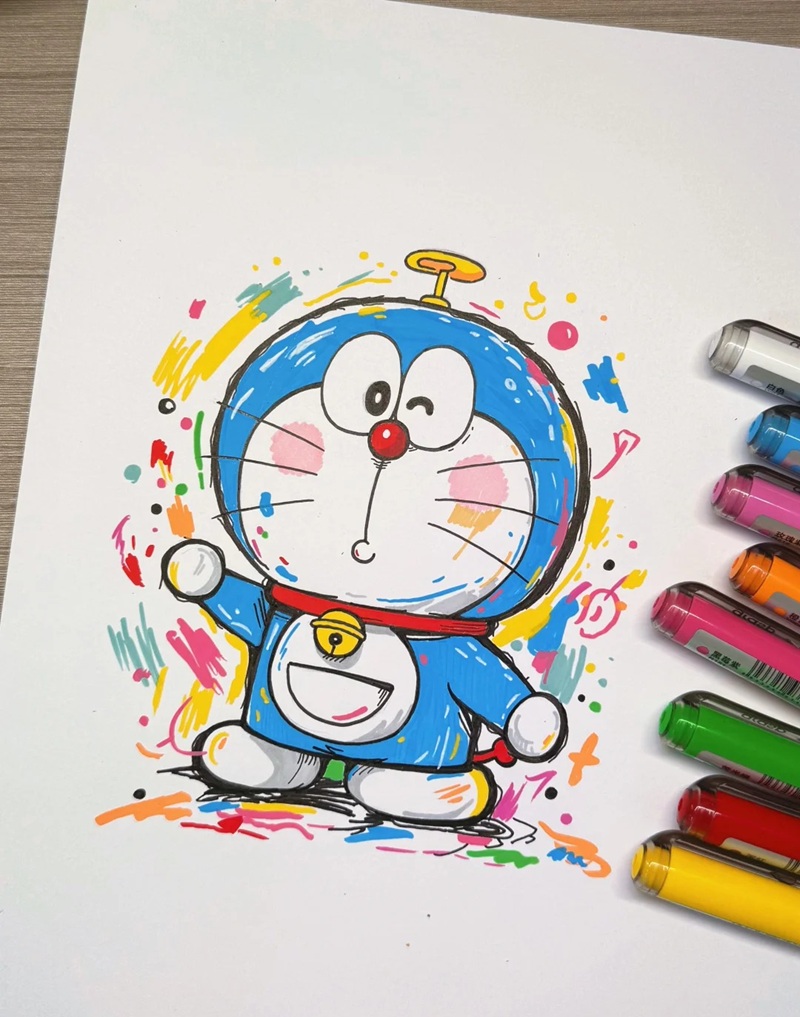vẽ doraemon chibi​ 16