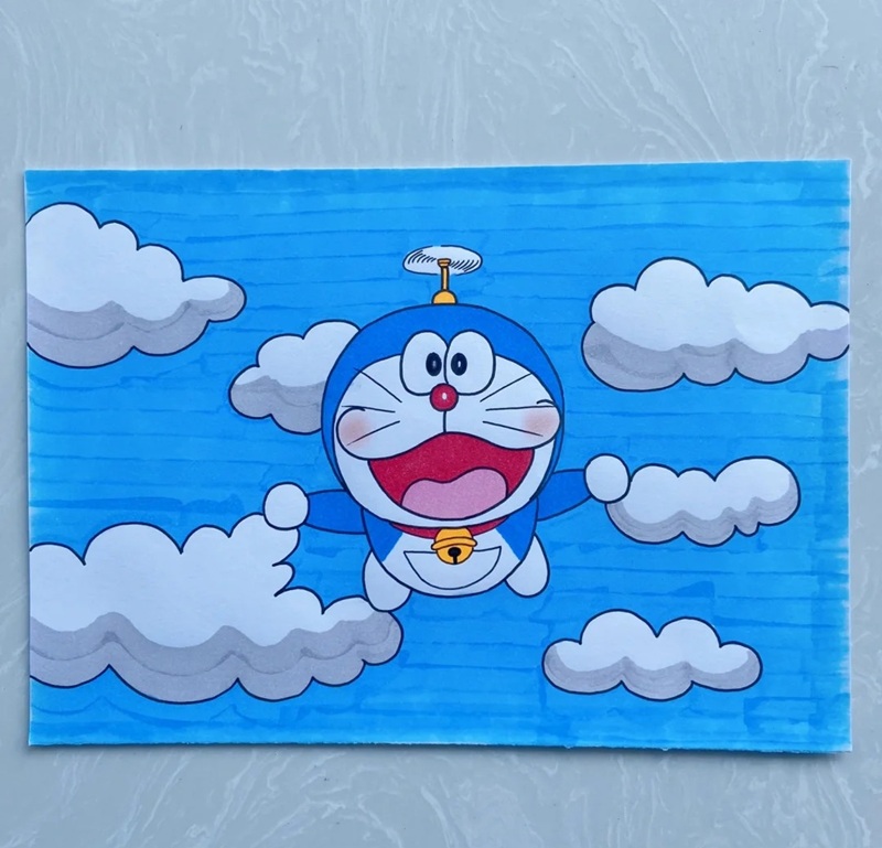 vẽ doraemon chibi​ 8