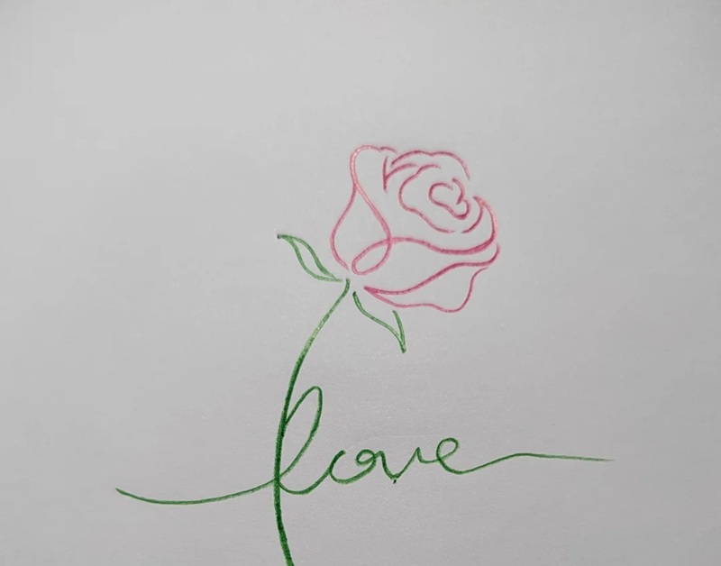 vẽ hoa hồng đơn giản 12