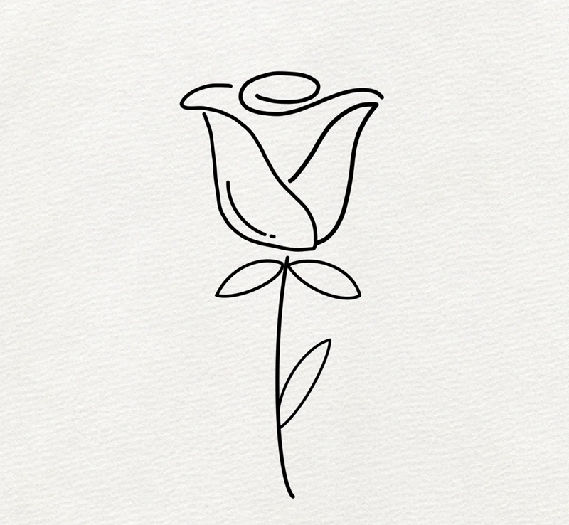 vẽ hoa hồng đơn giản 14