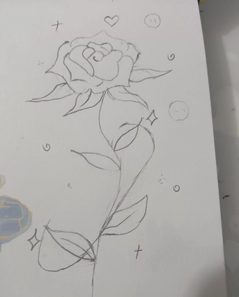 vẽ hoa hồng đơn giản 15