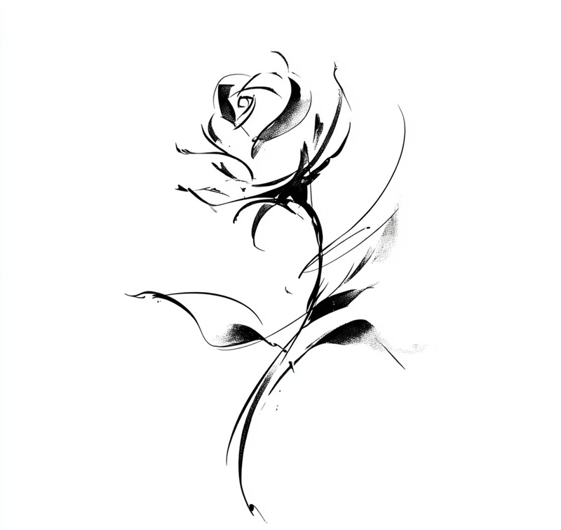 vẽ hoa hồng đơn giản 16