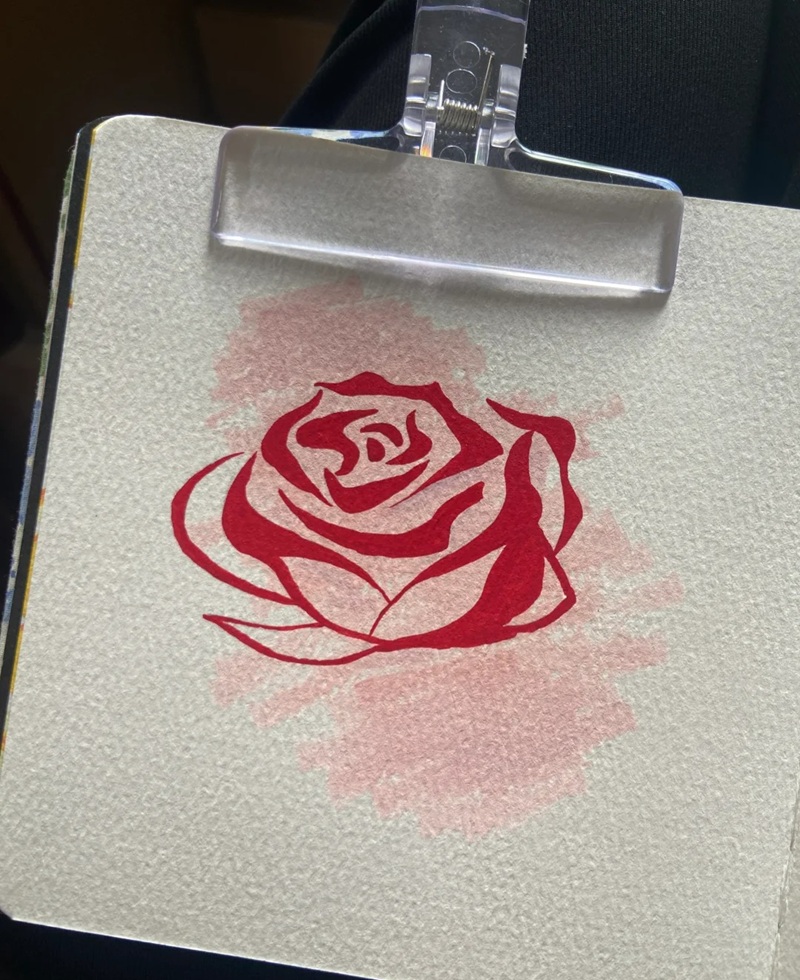 vẽ hoa hồng đơn giản 18