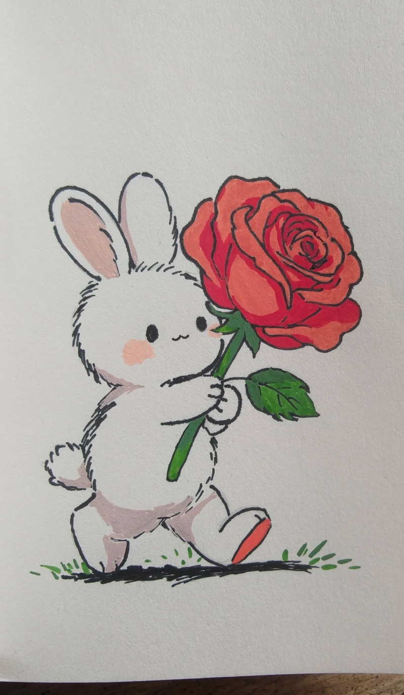 vẽ hoa hồng đơn giản 25