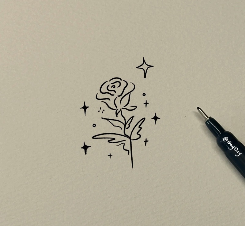 vẽ hoa hồng đơn giản 26