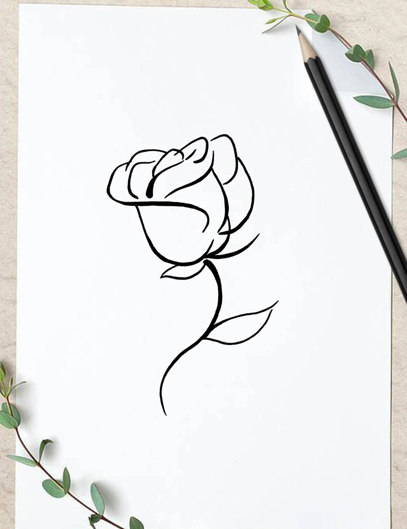 vẽ hoa hồng đơn giản 3