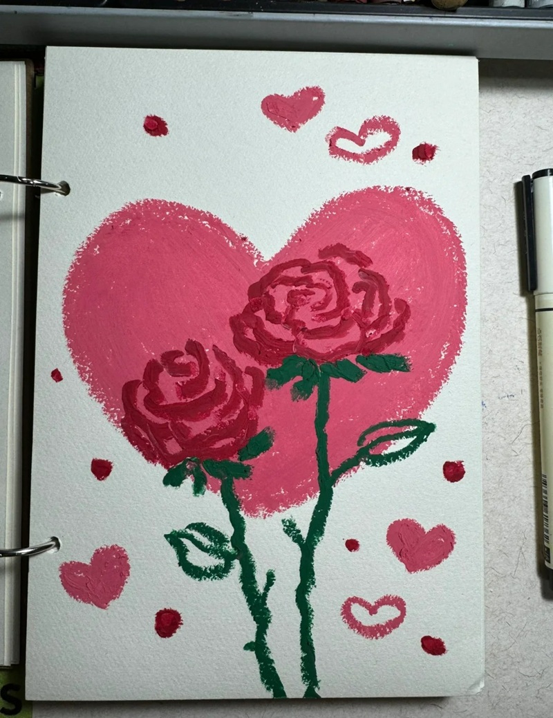 vẽ hoa hồng đơn giản 36