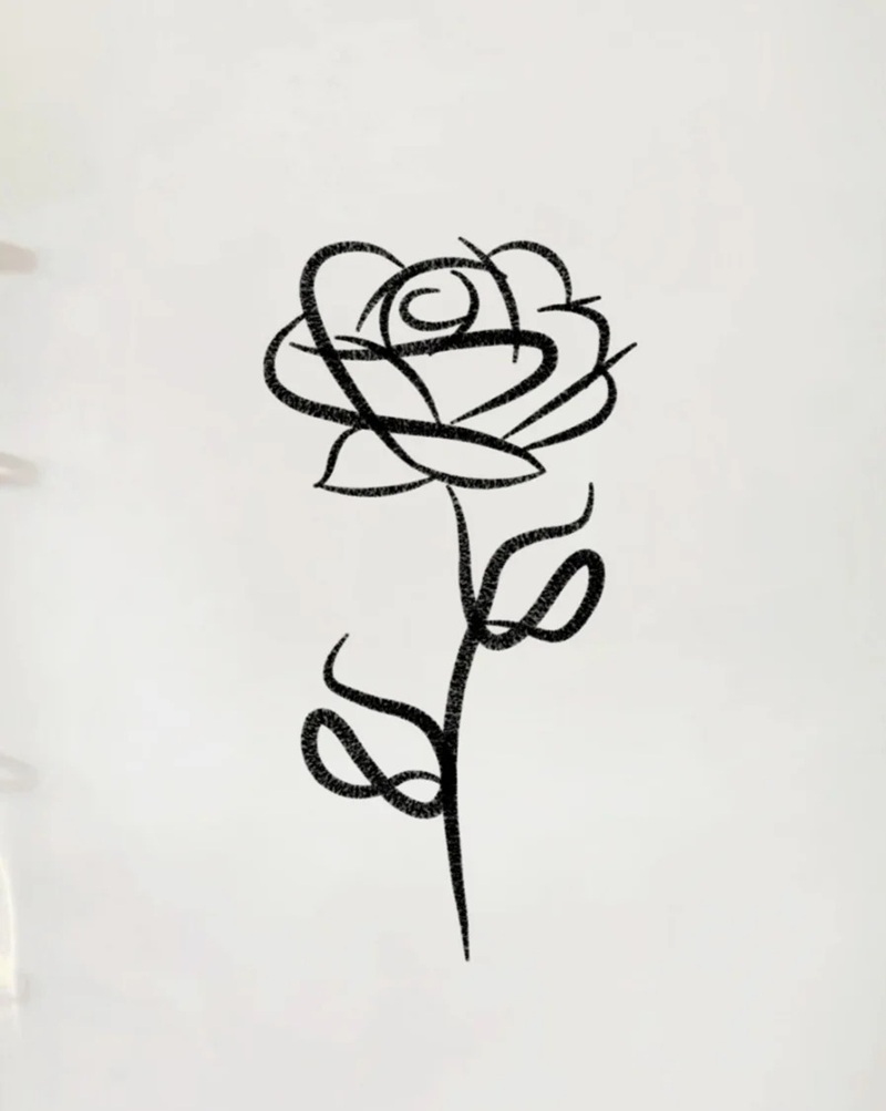 vẽ hoa hồng đơn giản 7