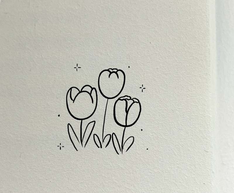 vẽ hoa tulip đơn giản​ 1