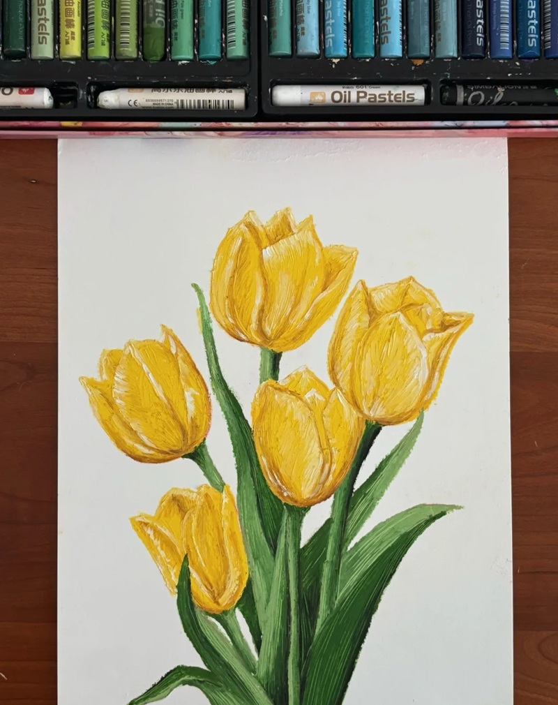 vẽ hoa tulip đơn giản​ 19