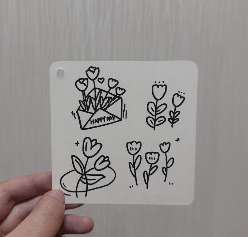 vẽ hoa tulip đơn giản​ 2