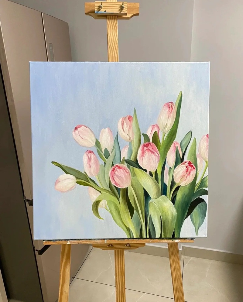 vẽ hoa tulip đơn giản​ 3