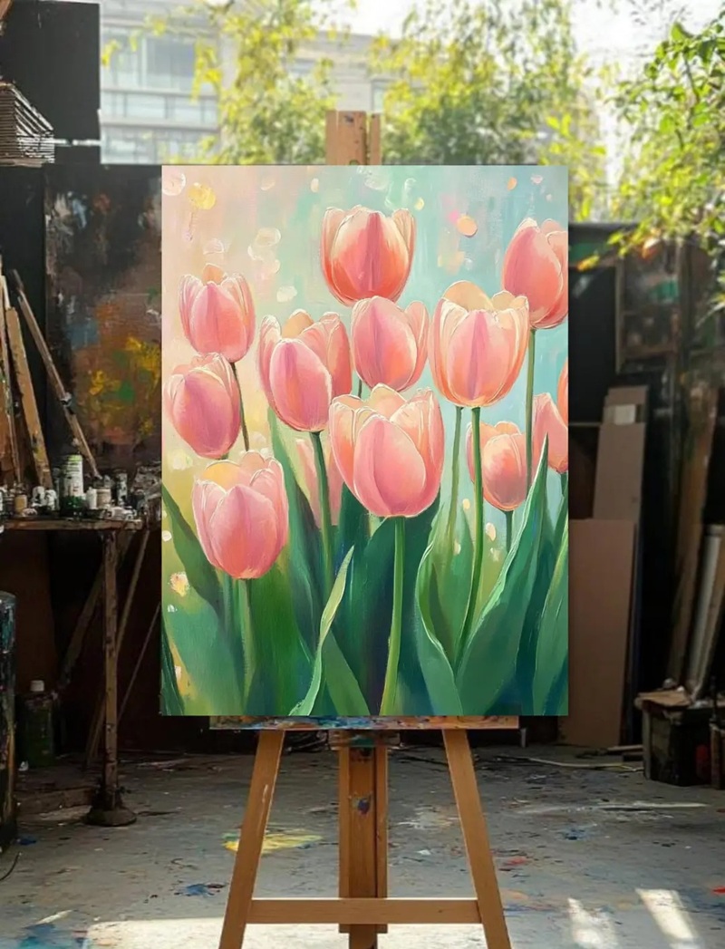 vẽ hoa tulip đơn giản​ 41