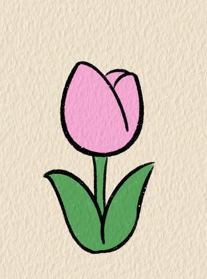 vẽ hoa tulip đơn giản​ 9