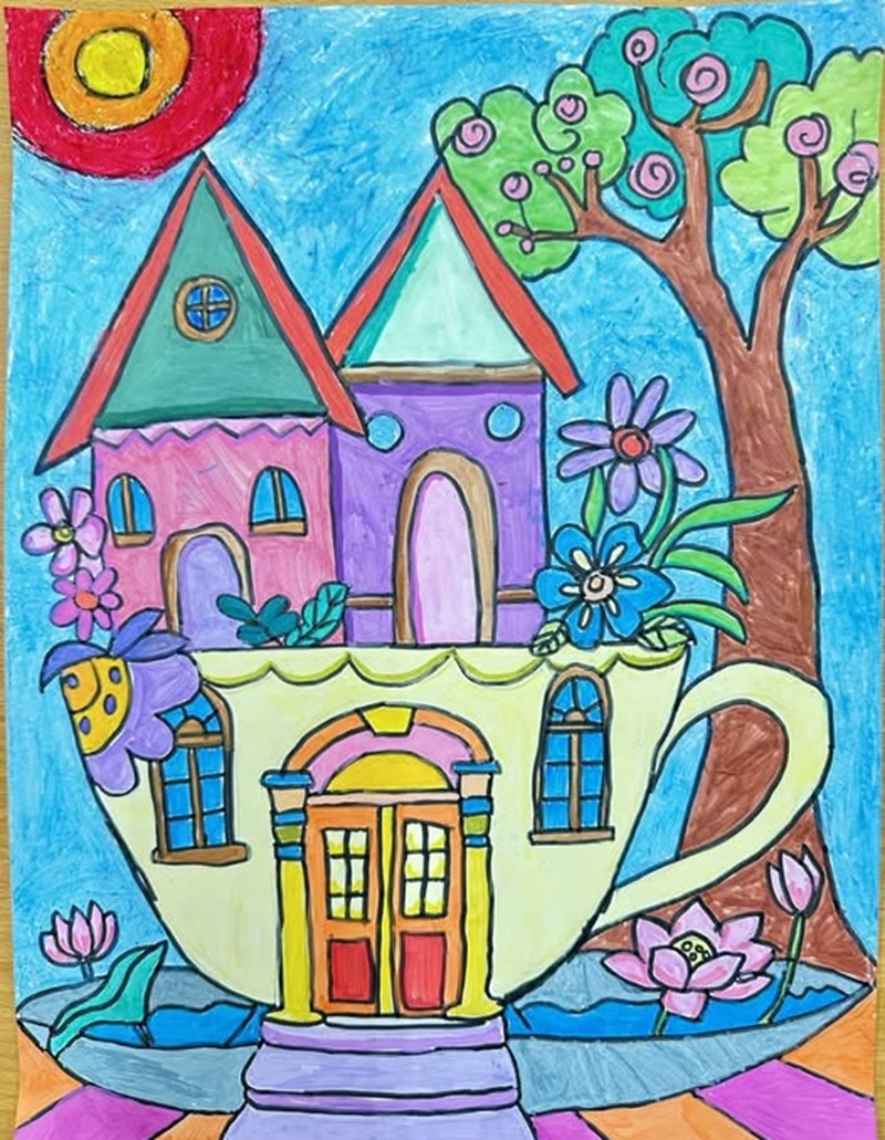 vẽ ngôi nhà lớp 6​ 29