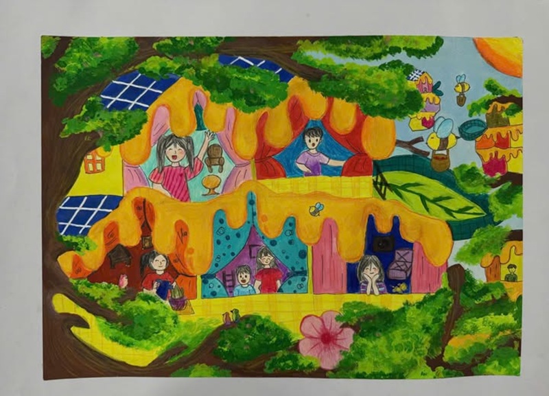 vẽ ngôi nhà lớp 6​ 30