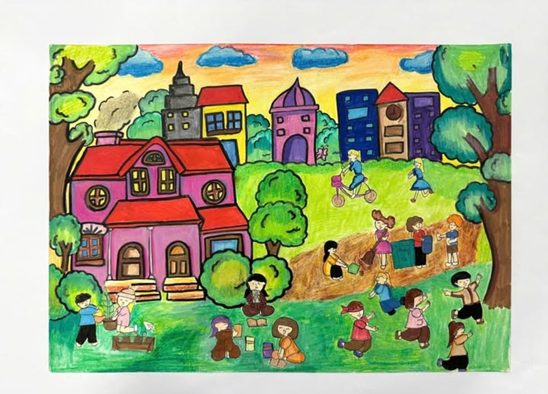 vẽ ngôi nhà lớp 6​ 31