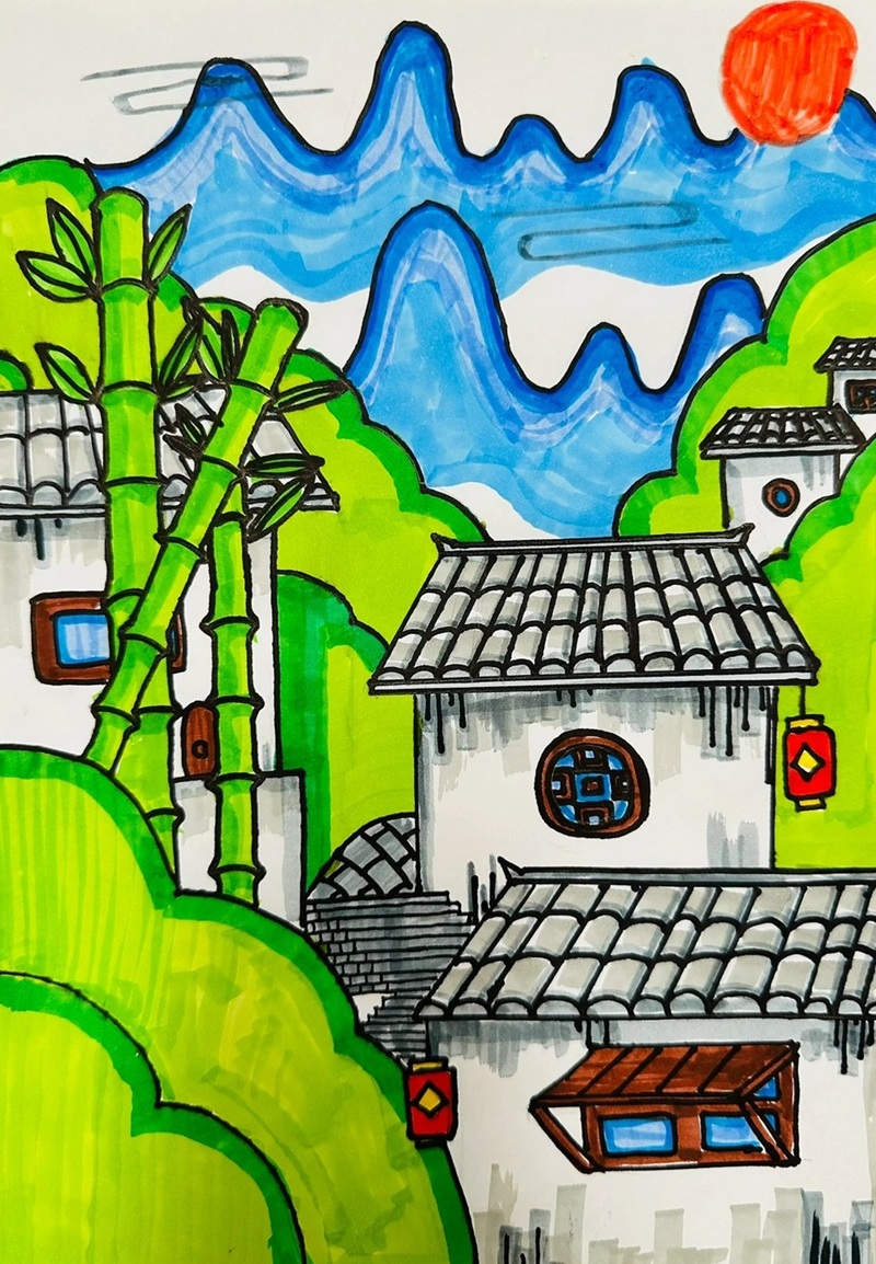 vẽ ngôi nhà lớp 6​ 39