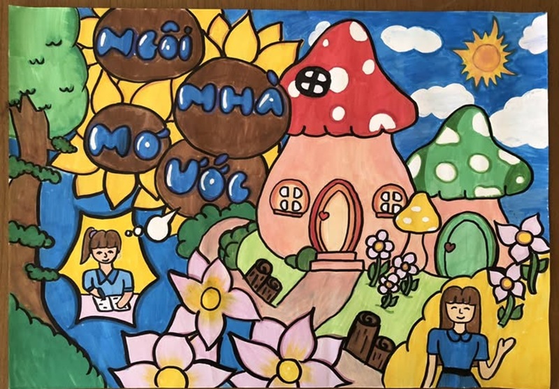 vẽ ngôi nhà lớp 6​ 7