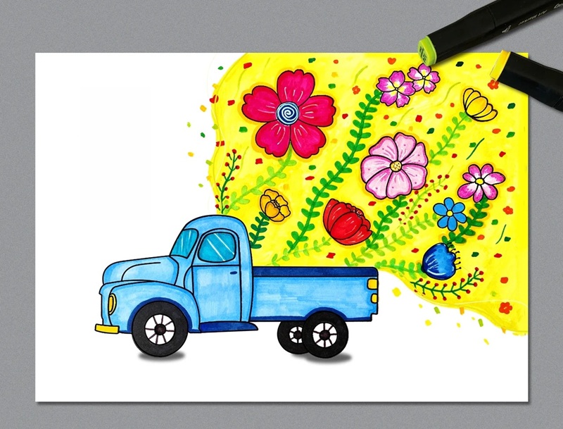 vẽ ô tô mơ ước đơn giản đẹp 13