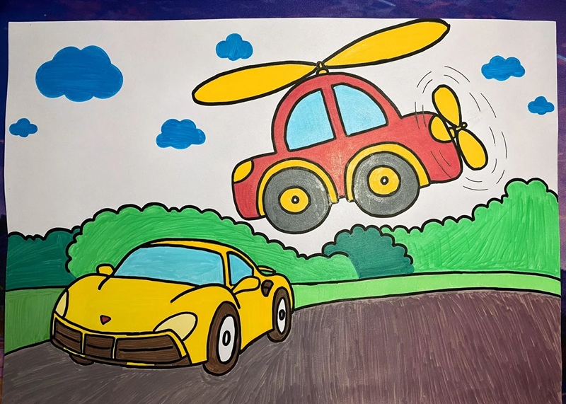 vẽ ô tô mơ ước đơn giản đẹp 3