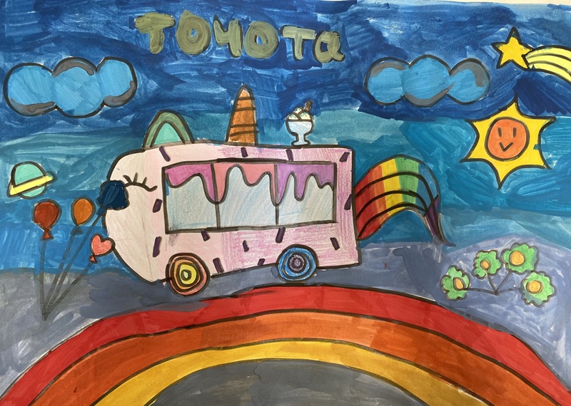 vẽ ô tô mơ ước toyota