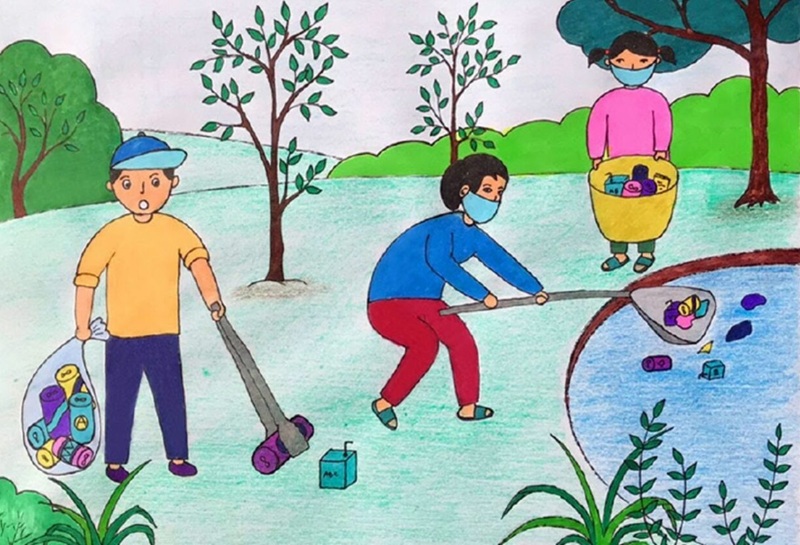 vẽ tranh bảo vệ môi trường bằng giấy a4 20