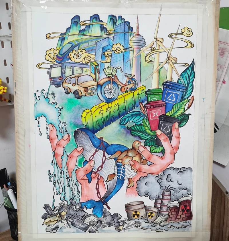 vẽ tranh bảo vệ môi trường bằng giấy a4 22