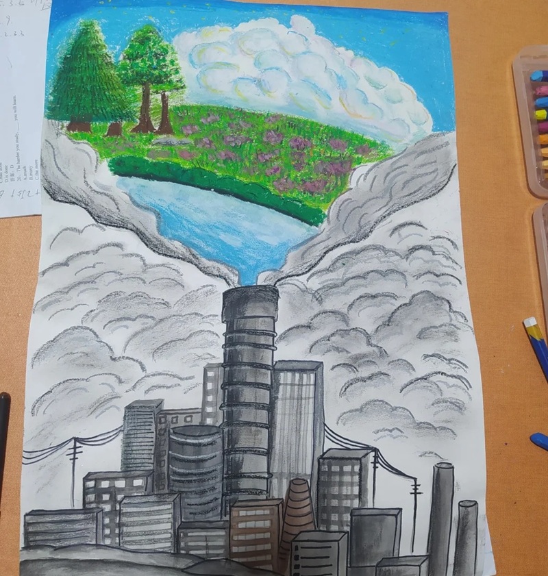 vẽ tranh bảo vệ môi trường bằng giấy a4 23