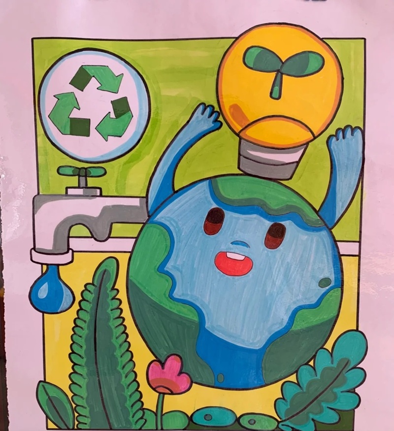 vẽ tranh bảo vệ môi trường bằng giấy a4 26