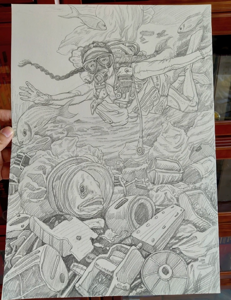 vẽ tranh bảo vệ môi trường bằng giấy a4 27