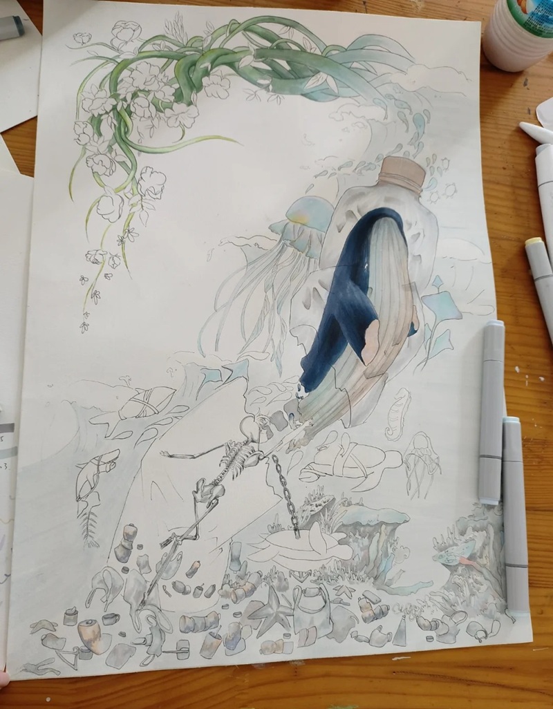 vẽ tranh bảo vệ môi trường bằng giấy a4 29