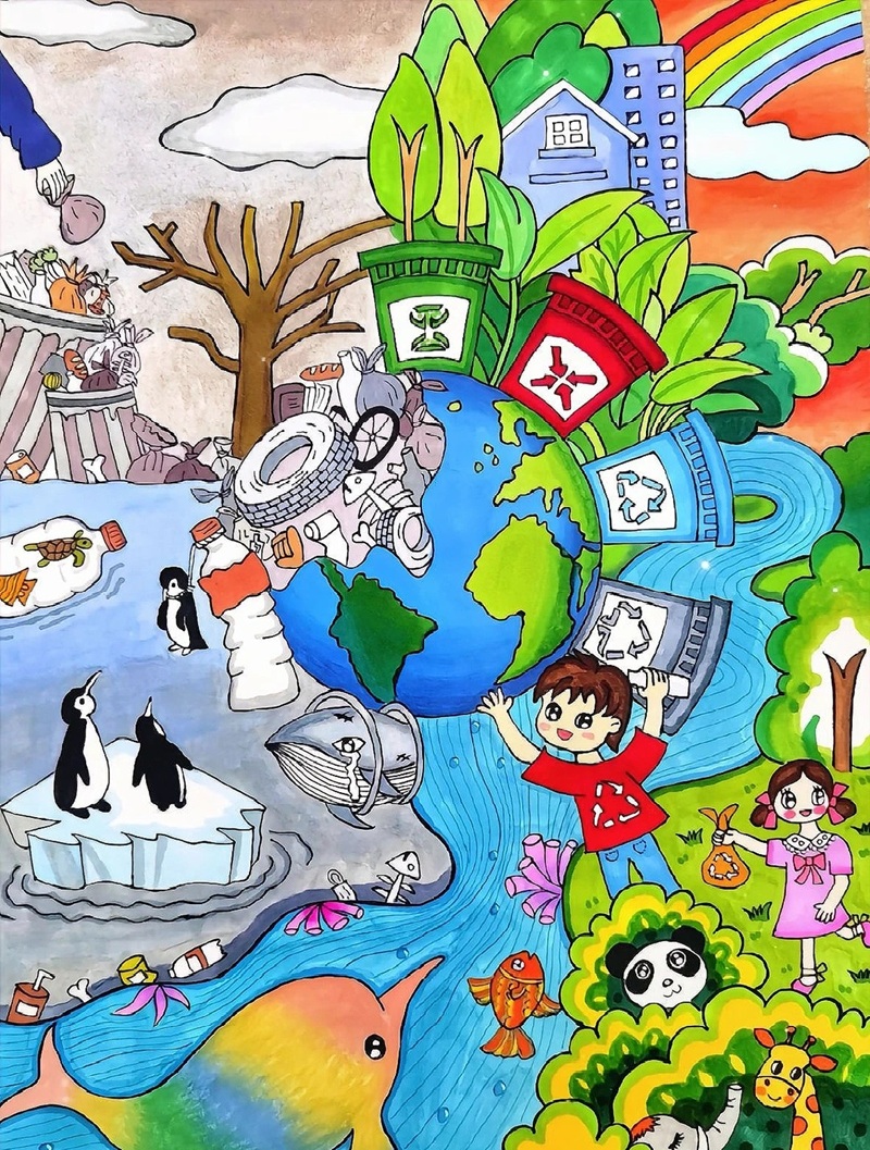 vẽ tranh bảo vệ môi trường bằng giấy a4 31