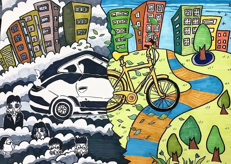 vẽ tranh bảo vệ môi trường bằng giấy a4 34