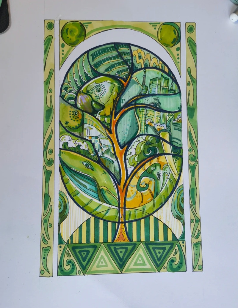 vẽ tranh bảo vệ môi trường bằng giấy a4 35