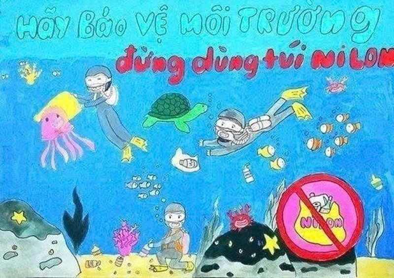 vẽ tranh bảo vệ môi trường biển 10