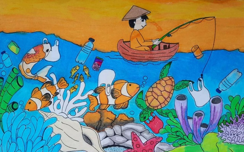 vẽ tranh bảo vệ môi trường biển 11