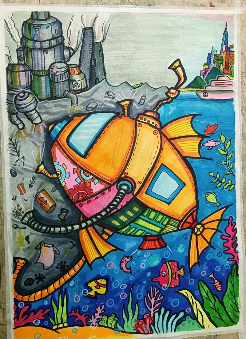 vẽ tranh bảo vệ môi trường biển 21