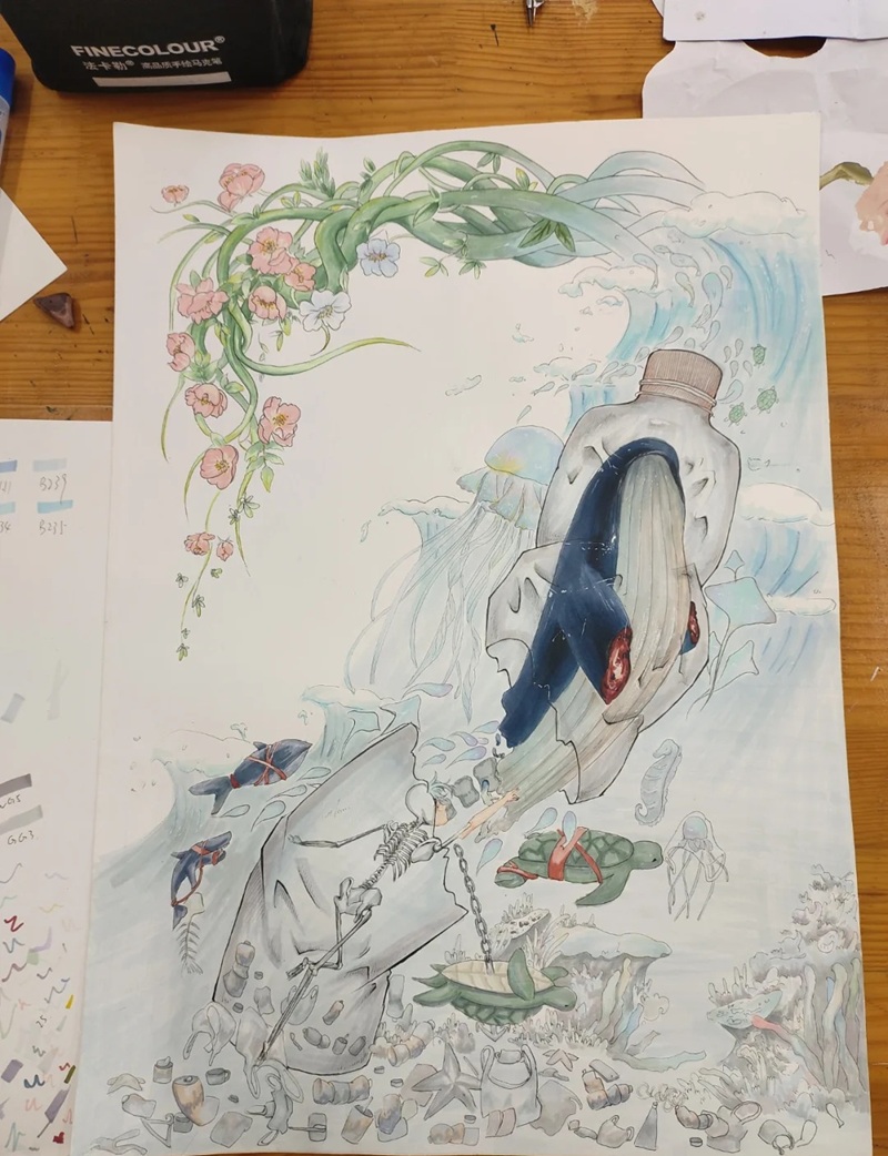 vẽ tranh bảo vệ môi trường biển 23