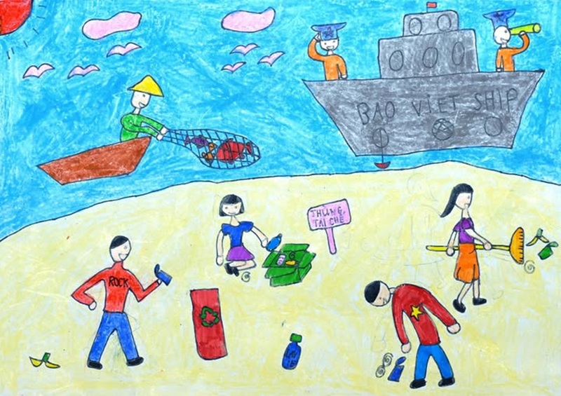 vẽ tranh bảo vệ môi trường biển 3