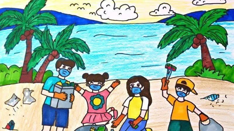 vẽ tranh bảo vệ môi trường biển 7