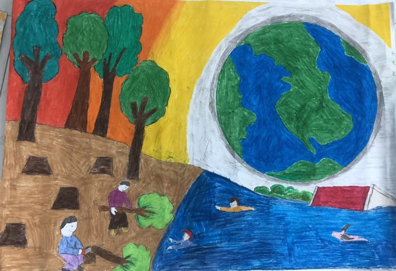 vẽ tranh bảo vệ môi trường xanh sạch đẹp 1