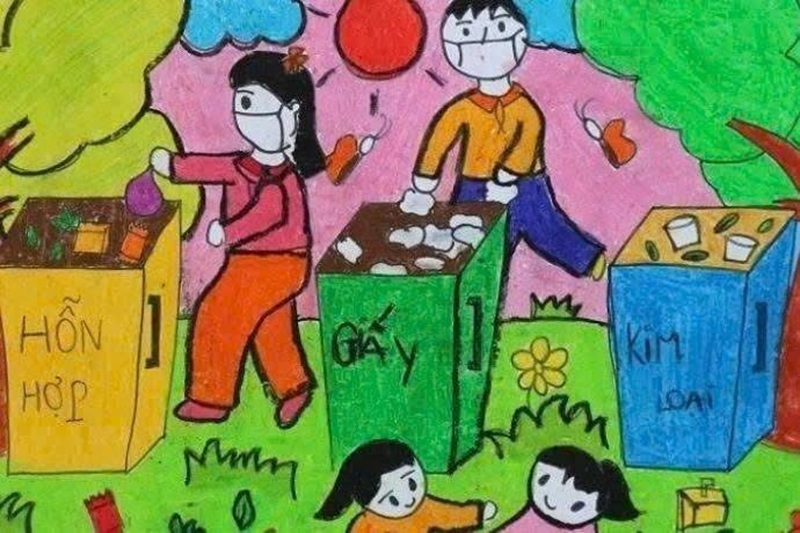 vẽ tranh bảo vệ môi trường xanh sạch đẹp 19