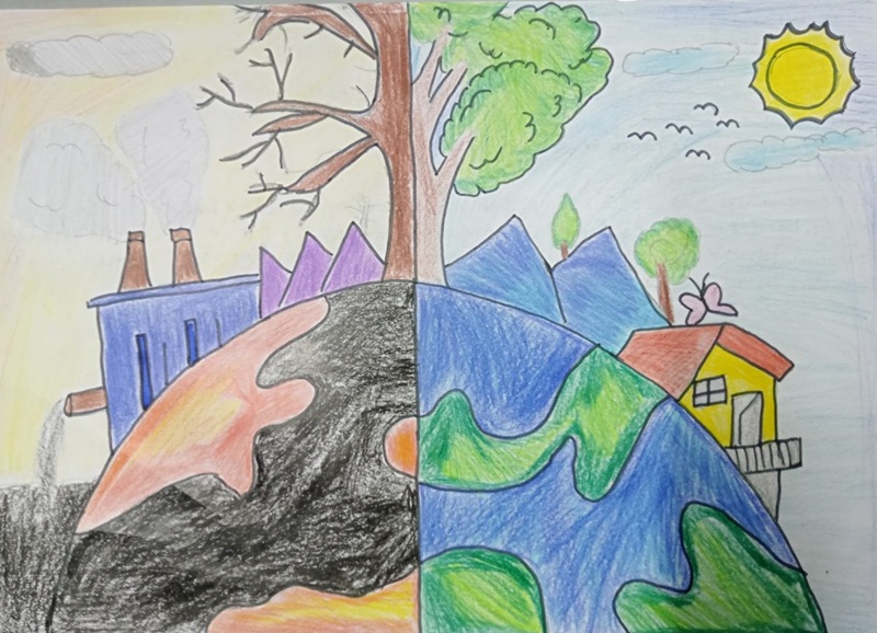 vẽ tranh bảo vệ môi trường xanh sạch đẹp 2