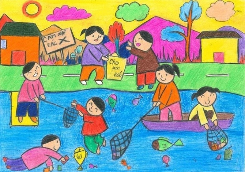 vẽ tranh bảo vệ môi trường xanh sạch đẹp 35