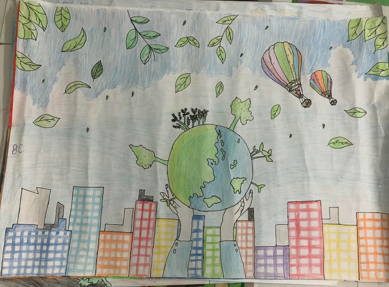 vẽ tranh bảo vệ môi trường xanh sạch đẹp 4