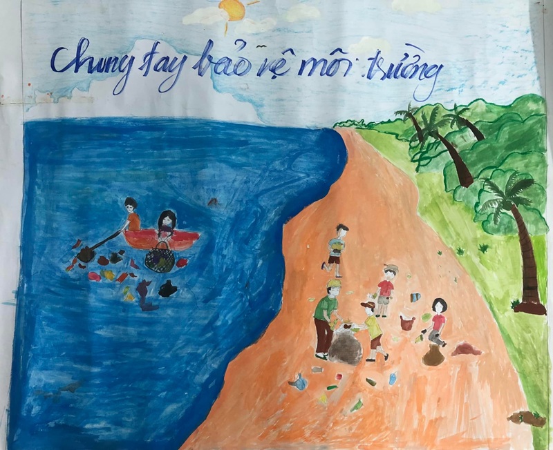 vẽ tranh bảo vệ môi trường xanh sạch đẹp 6