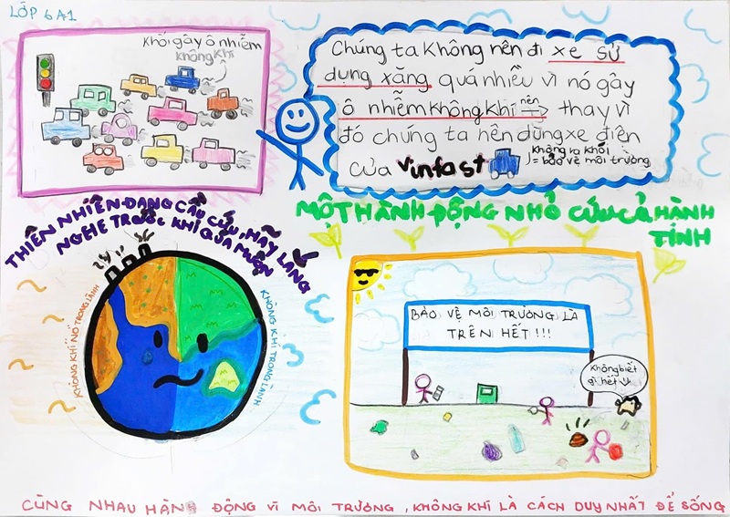 vẽ tranh bảo vệ môi trường xanh sạch đẹp 7