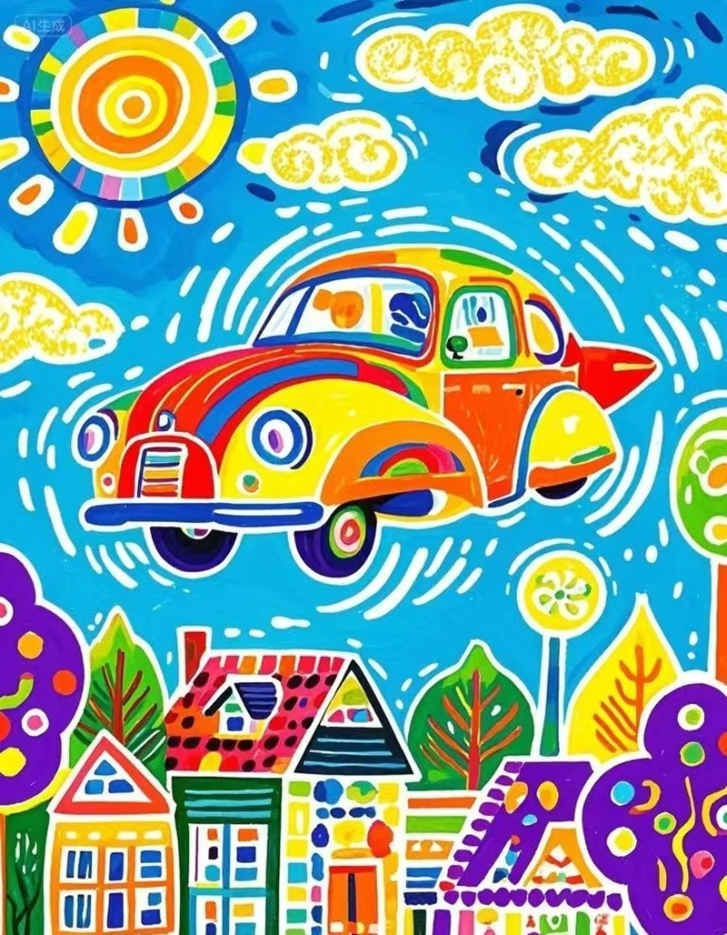 vẽ tranh chiếc ô tô mơ ước 12