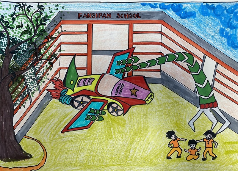 vẽ tranh chiếc ô tô mơ ước 14